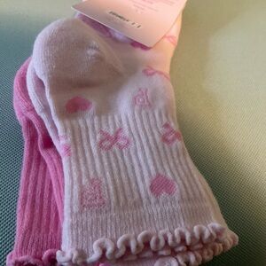 Victoria Secret Pink x Love Shack Fancy 2 pairs quarter pink Socks New One Size